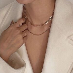 Elegant Gold Chain Necklace Set